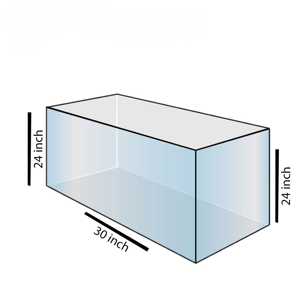 30″x24″x24″ Crystal Glass Aquarium Tank