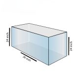 36″x24″x24″ Crystal Glass Aquarium Tank