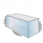 60″x24″x24″ Crystal Glass Aquarium Tank